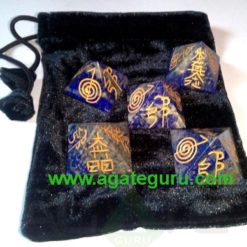 Lapis Lazuli Healing Reiki Pyramid Set with Pouch : Spiritual Reiki sets