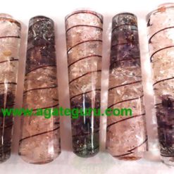 Rose Quartz AMethyst Orgone Massage Wands