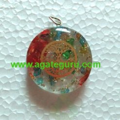 Multy Colour Flower of Life Stone Pendant