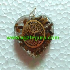 Tiger Eye Flower of Life Stone Pendant