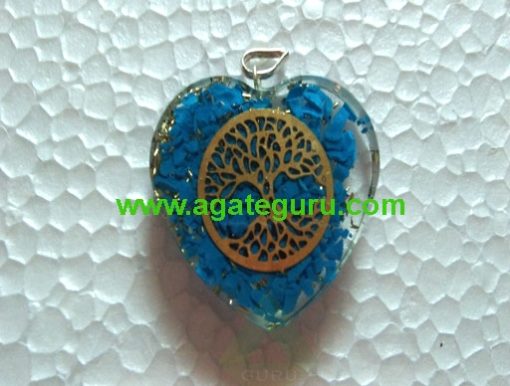 Turquoise Crystal Flower of Life Stone Pendant