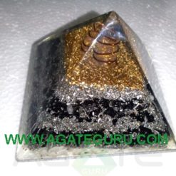 Black Tourmuline Copper Dust Orgone Pyramid