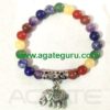 Chakra Beads with Elephant Bracelet
