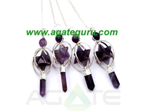 Amethyst Merkaba Pendulum Dowsing Pendulum