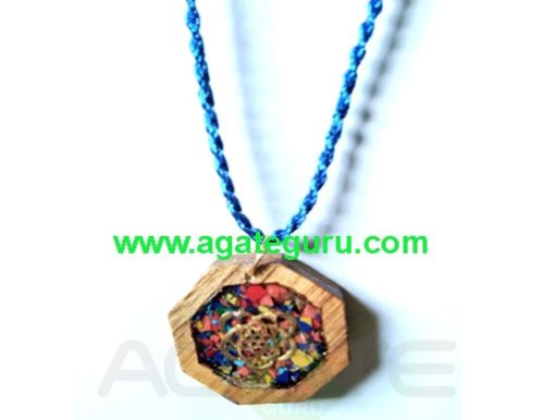 High Intention For Healing Orgone Wooden Necklace