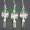 Natural Clear Quartz Gemstone Merkaba Spinning Star Faceted Pendulum