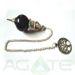 Black Obsidian Flower Of Life Ball Pendulum