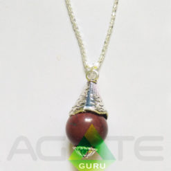 Fency Red Jesper Ball Necklace