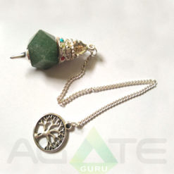 Green Jade Flower Of Life Hexagone Pendulum