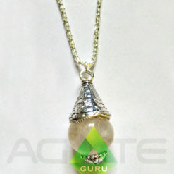 Rose Quartz Fency Ball Necklace