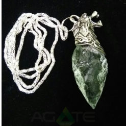 Green Glass Arrowhead Dragone Agate Pendent