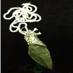 Green Jesper Arrowhead Pendent With Dragone face