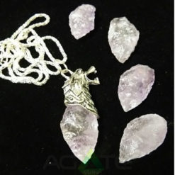 Rose Quartz Arrowhead Dragone Pendent