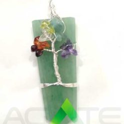 Green Aventurine Flower of life Flat Pendants Crystal Healing Jewelry Wholesale