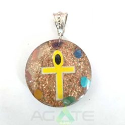 Orgone Disc Cross Pendant orgone Necklace
