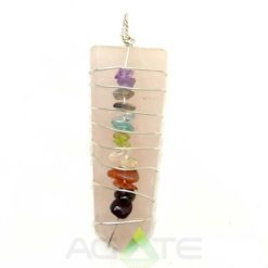 Rose Quartz Flat Pendants Crystal Healing Jewelry Wholesale