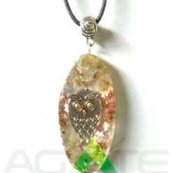 Citrine Owl Logo Orgonite Pendent Healing Necklace