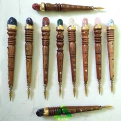 Tibetan Buddhist Mini Dorje Wooden Skull Wand