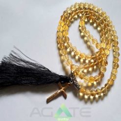 Citrine Natural Fency Jaap MAla With Cross