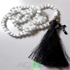 Selenite Beads Jaap Mala With Tessel 108 Beads