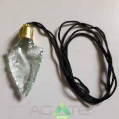 Crystal Quartz Arrowhead Cap Pendants