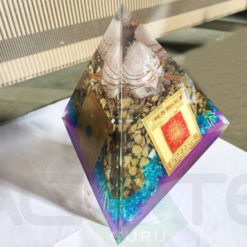 Chakra Blue Orgone Golden Plate Feng Shui Pyramid Chakra Blue Orgone Golden Plate Feng Shui Pyramid