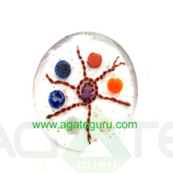 Orgonite Chakra copper wire disc Pendent