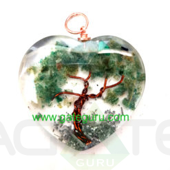 Green aventurian Orgone Heart Pendent Green aventurian Orgone Heart Pendent