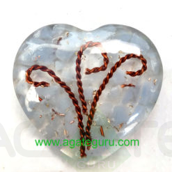 Copper Wire Orgone Chips Heart Pendent Copper Wire Orgone Chips Heart Pendent