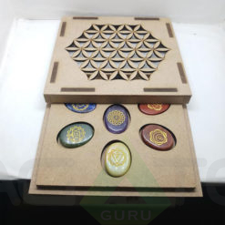 Chakra gemstone disc engraved Set