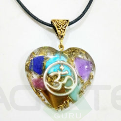 Chakra Orgone Heaart Ohm metal Pendent