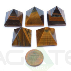 Tiger Eye Gem Stone Pyramids