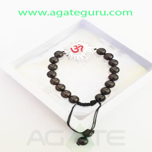 Garnet-Natural-Beads-Handmade-Ohm-Bracelet