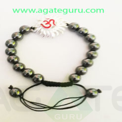 Hemetite-Gemstone-Beads-Om-Bracelet