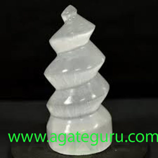 NAtural-Selenite-Curved-Tower
