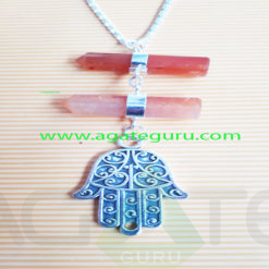 Red-Carnlian-Crystal-Long-Pendent-WIth-Hamsha