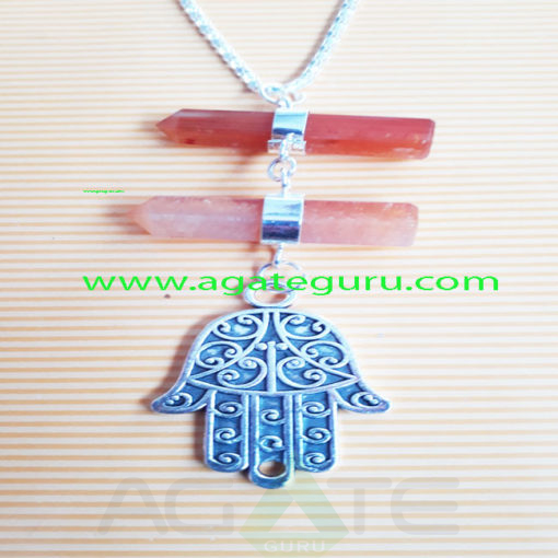 Red-Carnlian-Crystal-Long-Pendent-WIth-Hamsha