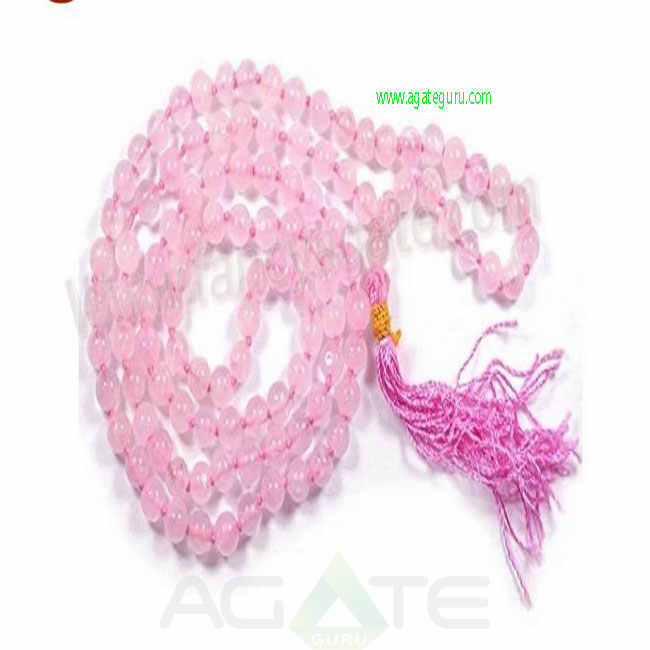 Rose-Quartz-Thread-Beaded-Jaap-Mala Rose-Quartz-Thread-Beaded-Jaap-Mala