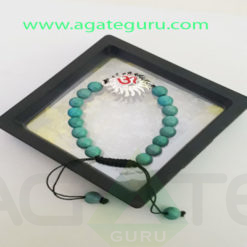 Turquoise-Beads-Sun-Om-Charm--Yoga-Bracelet-With-Gift-Box