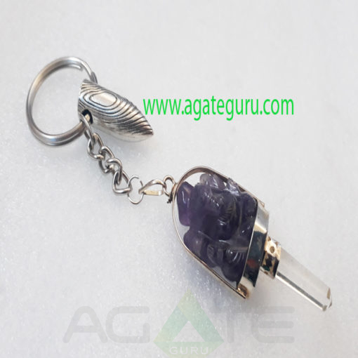 Amethyst-Crystal-Ganesha-Key-Ring