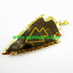 Electroplated With Engraved Arrowhead Pendants For Sale