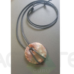 Jesper Round Shape Arrowhead with Leather Wrape Pendent