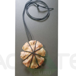 Sun Shape Arrowhead Jesper Agate Leather Wrap Pendant