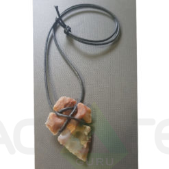 Rough Arrowhead Leather Wrap Pendant