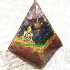 Orgonr Big Size Chakra Pyramid With Metal Buddha