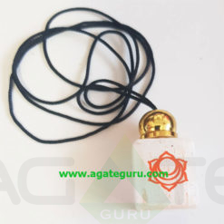 Natural Gemstone Selenite Engraved Tumble Necklace