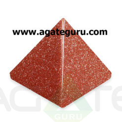 Red Gold Stone Healing Gemstone Pyramid