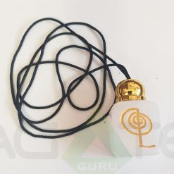 Reiki Symbol Selenite Tumble Necklace