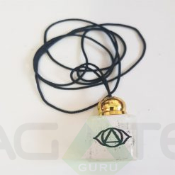 Selenite Engraved Symbol Tumble Necklace