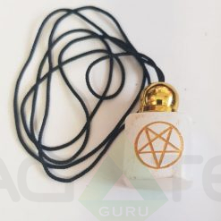 Star Engraved Selenite Necklace Pendent